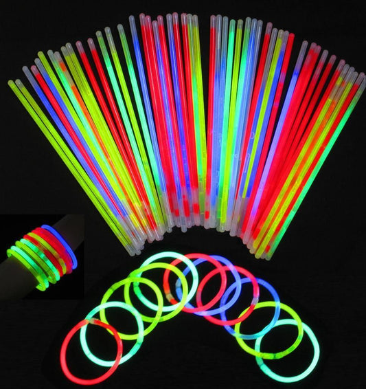 50-500Pcs Mixed Colour Glow Sticks Bracelets Party Glow In the Dark Glowsticks - My Store
