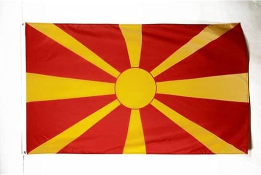 Macedonia Flag 3' x 5' - Macedonian Flags 90 x 150 cm - Banner 3x5 ft Light Polyester