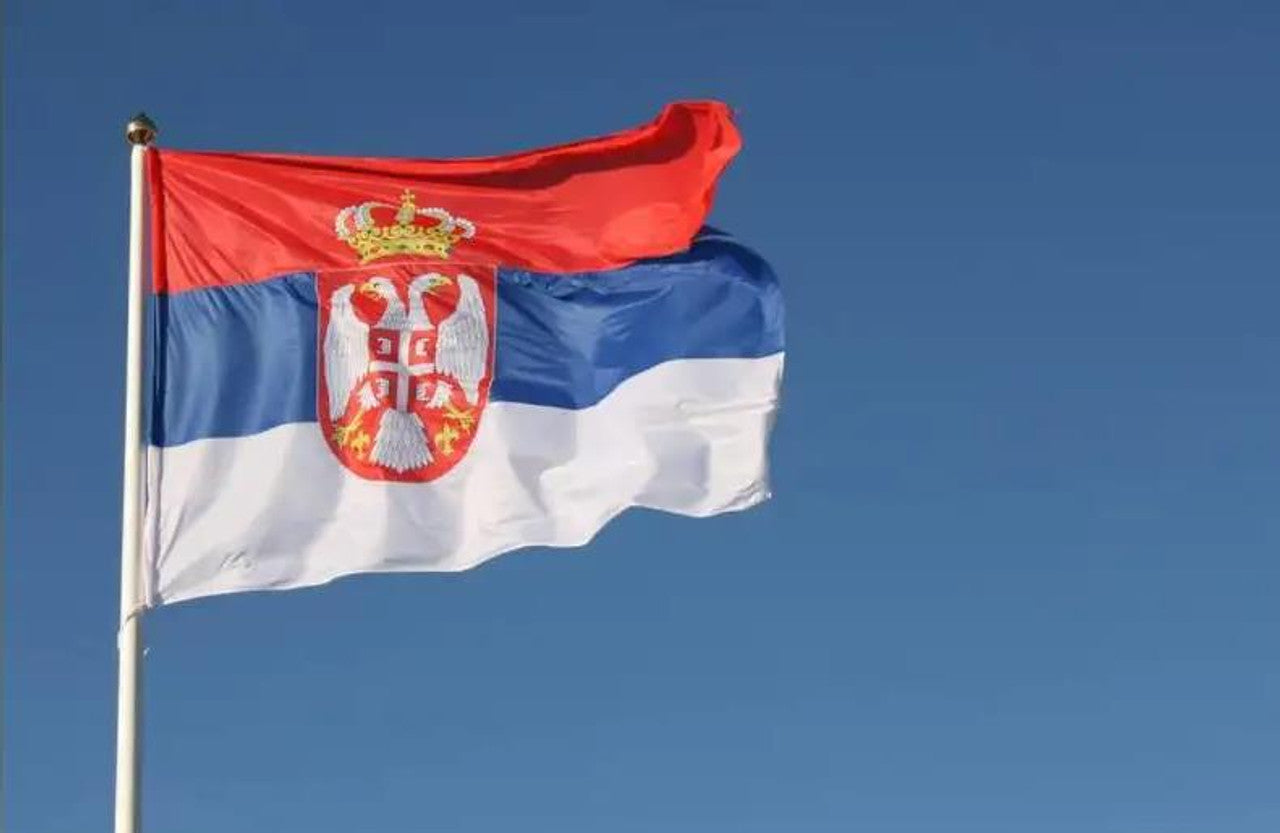 Large Serbia Serbian Flag Heavy Duty Outdoor 90 X 150 CM - 3ft x 5ft