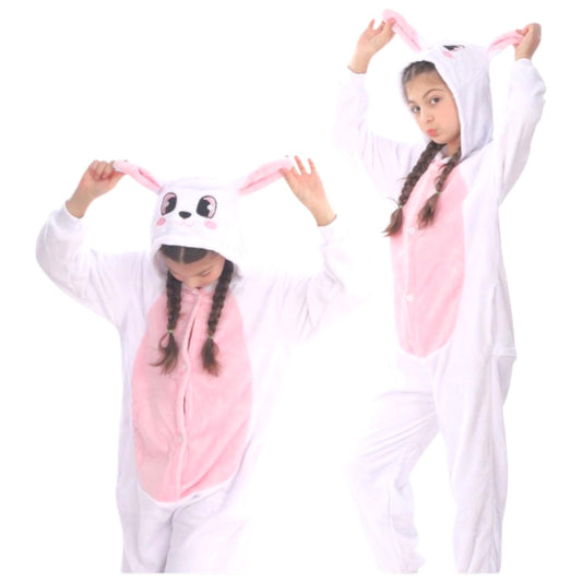 White One Piece Kigurumi Kid Cosplay Animal Pajamas Animals Bunny - My Store
