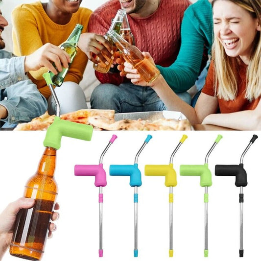 Drink Beer Snorkel Beer Bong Beer Bong Funnel Double Snorkel Bar Festivals Party Dispenser Cleaning Brush - Homeware Discounts