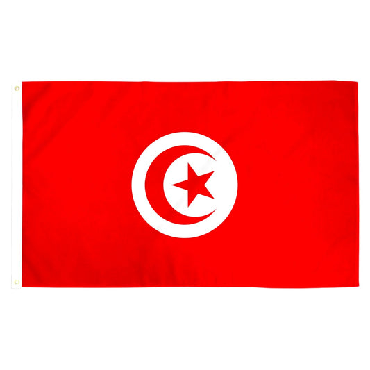 Large Tunisia Flag Heavy Duty Outdoor Tunisian 90 X 150 CM - 3ft x 5ft - My Store
