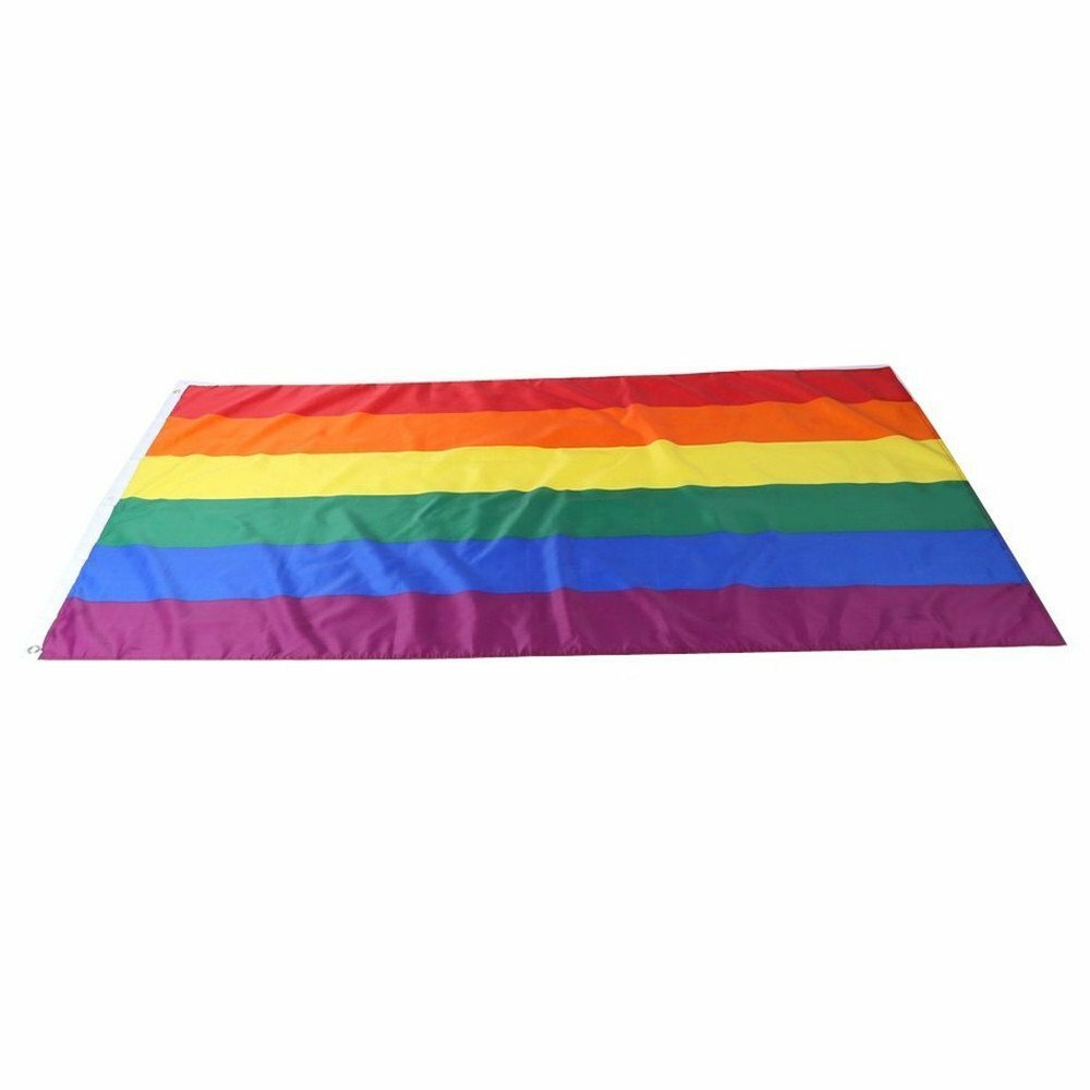 Rainbow Pride Flag Gay Lesbian LGBT Mardi Gras Party Banner Outdoor 90 x 150 CM - Homeware Discounts