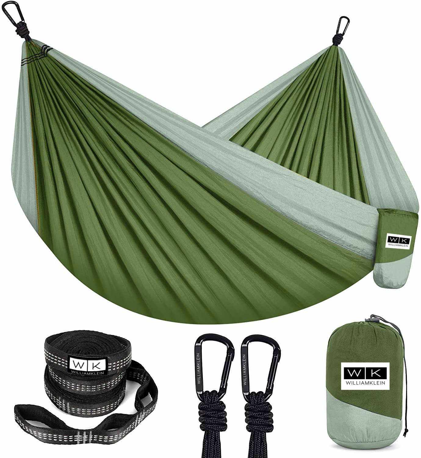 Camping Hammock, Portable Lightweight Parachute 210T Nylon Hammock with Straps, Storage Bag and Hooks, 270 x 140 cm Camping Hammock Kit for Camping, Travel, Beach, Garden - Homeware Discounts