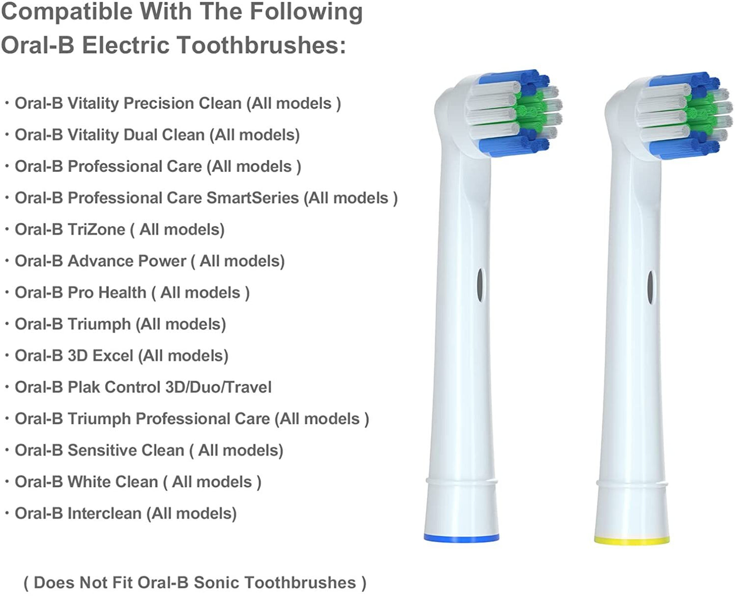 Replacement Toothbrush Heads 4 Pack for Oral B Electric Toothbrushes Precision Clean Oralb Braun Pro 1000 Sonic Clean Soft Sensitive Precision - Homeware Discounts