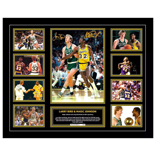 Larry Bird Magic Johnson Signed Limited Photo Memorabilia Frame - My Store