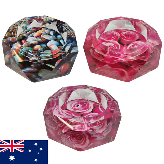 Round Glass Ash Tray Glass Ashtray Rose Round Crystal - Homeware Discounts