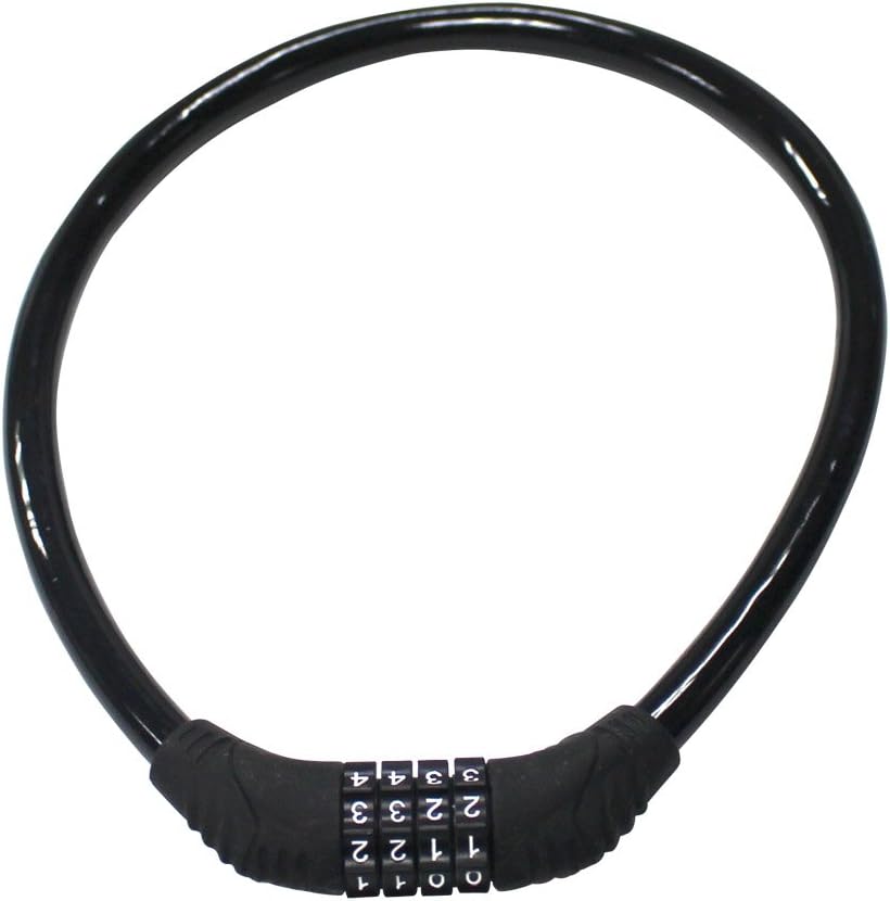 Bike code Lock Cable 4 Digit Resettable Combination Security Cable Lock Self Coiling Cable Lock Bike Bicycle - My Store