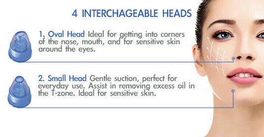 Derma Suction Blackhead Remover Pore Vacuum Cleaner, Facial Pore Cleanser Sucker Spot Pimple Whitehead Black Head Deep Suction - Homeware Discounts