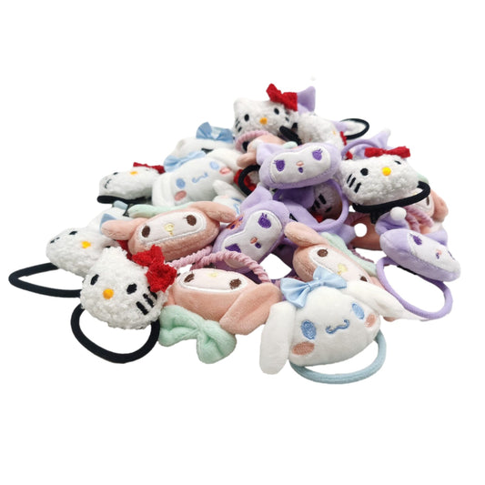 4 Pack Sanrio Hello Kitty Girl Hair Ties Kids Kuromi My Melody Cinnamoroll - Homeware Discounts