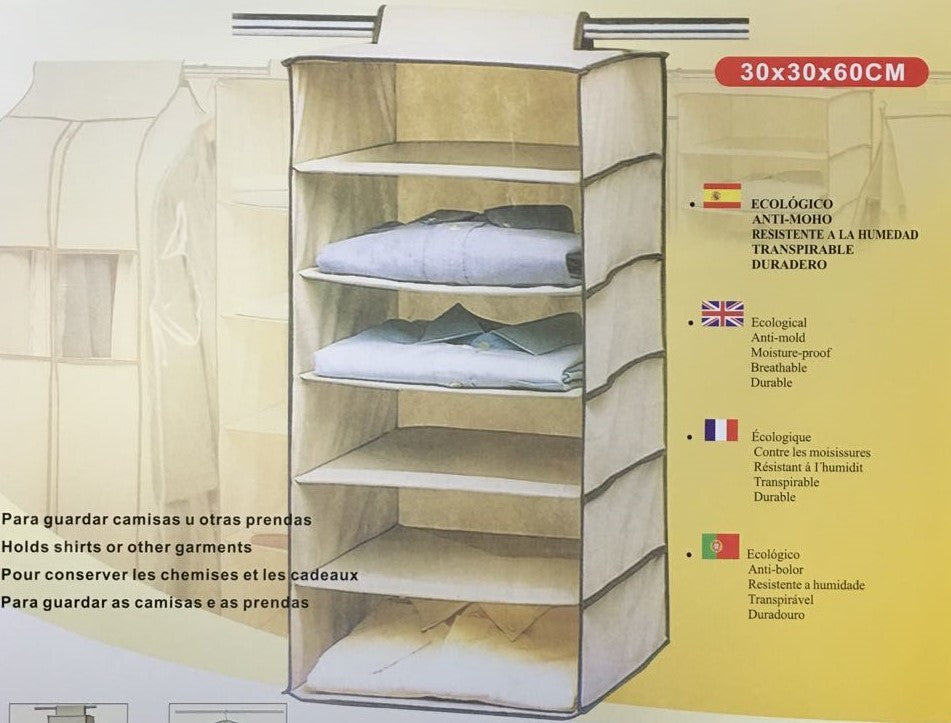 Clothes Hanging Organizer Multi-layer Shoes Wardrobe Storage Pouch Hanger Bag Non-Woven Fabric Hanging Bag Foldable - Homeware Discounts