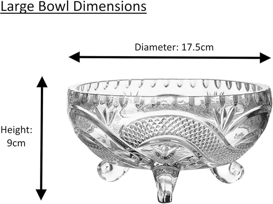 Set Of 7 Crystal-Clear Deli Glassware Sugar Bowls Trifle Dessert Fruit Bowl & Serving Bowls - My Store