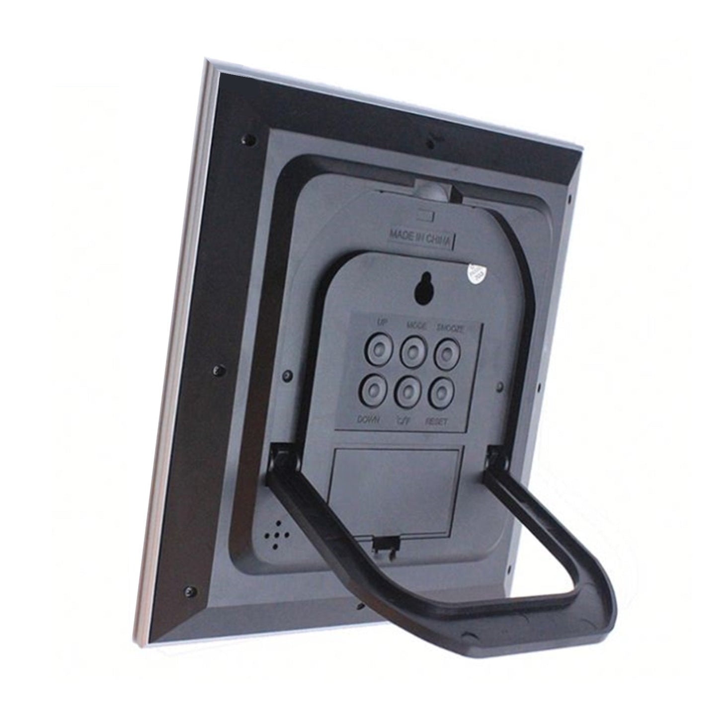 Digital LCD Wall Clock Calender Temperature and Alarm - Silver 18cm - Homeware Discounts