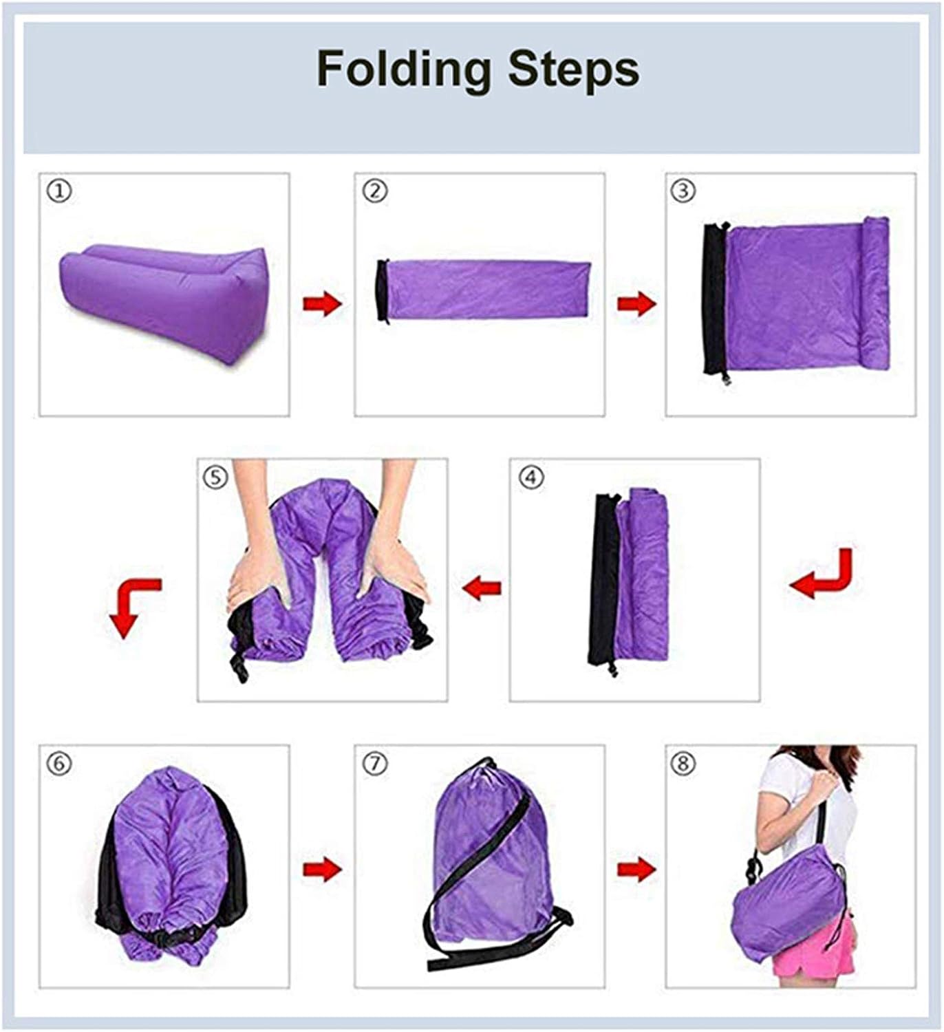 Air Beach Bed Sleeping Bag Lazy Chair Lounge Beach Sofa Bed Inflatable Camping - My Store