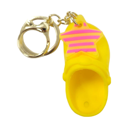 Pink Star Yellow Shoe Kids Key Chain Keyring - Homeware Discounts