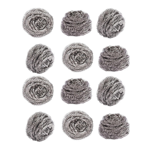 12-Pack Kitchen Cleaning Tool Stainless Steel Wire Balls Scouring Pad Scourer - My Store
