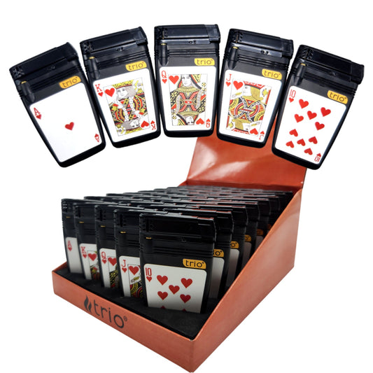 Slimline Disposable Lighters Royal Flush Card Trio Lighters - Homeware Discounts
