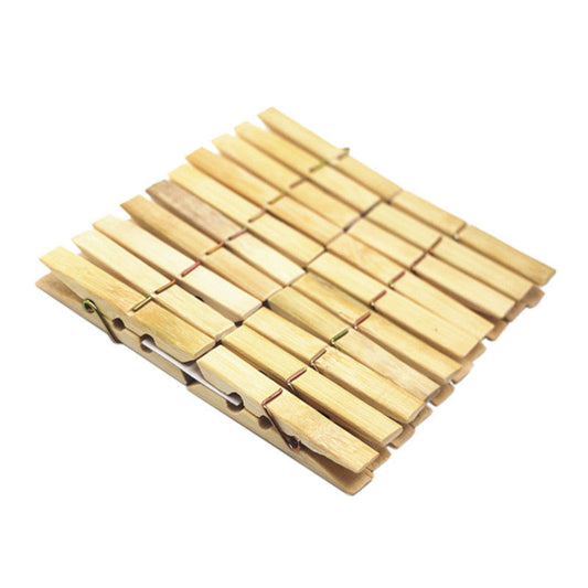 20PCS Nature Bamboo Clips Clothes Pins Drying Clips Pegs - Homeware Discounts