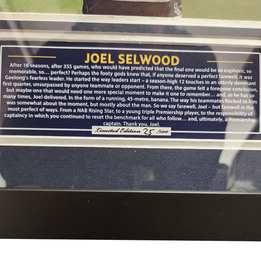 2022 Joel Selwood Geelong Cats 56CM x 46CM Wooden Frame - Homeware Discounts