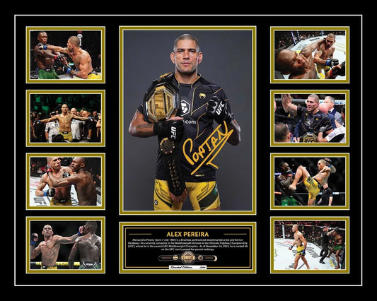 ALEX PEREIRA POATAN UFC 246 2020 COMEBACK UFC Limited Edition Photo Memorabilia Wooden Frame - My Store