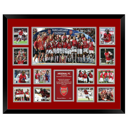 ARSENAL FC THE INVINCIBLES 2004 THIERRY HENRY Limited Edition Photo Memorabilia Wooden Frame - Homeware Discounts