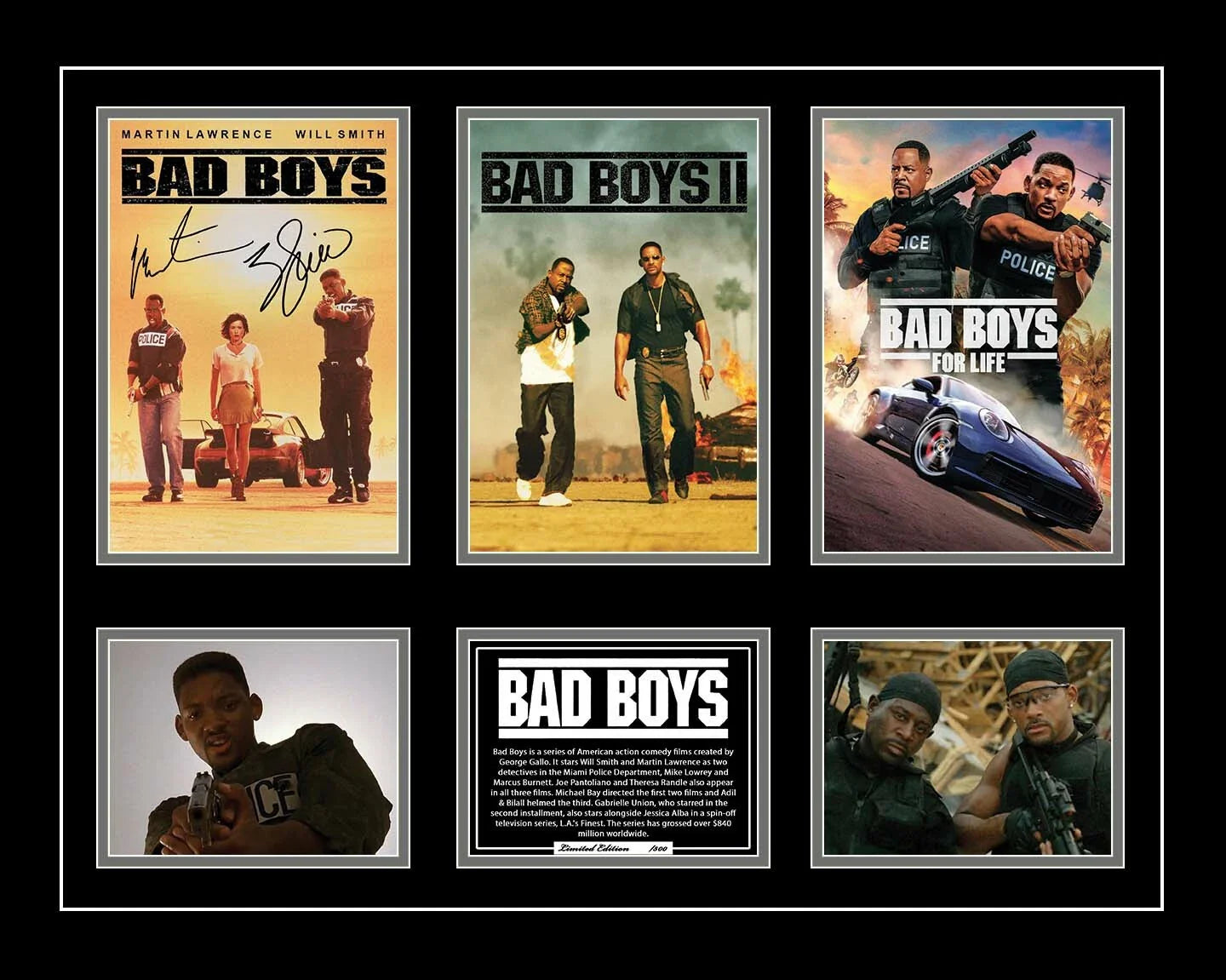 BAD BOYS TRILOGY WILL SMITH Signed Limited Edition Photo Memorabilia Wooden Frame - My Store