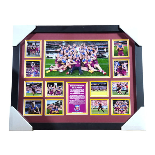 Brisbane FC 2024 PREMIERS 56CM x 46CM Team Poster Wooden Frame MEMORABILIA - Homeware Discounts