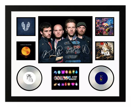COLDPLAY Signed Limited Edition Photo Memorabilia Wooden Frame - My Store