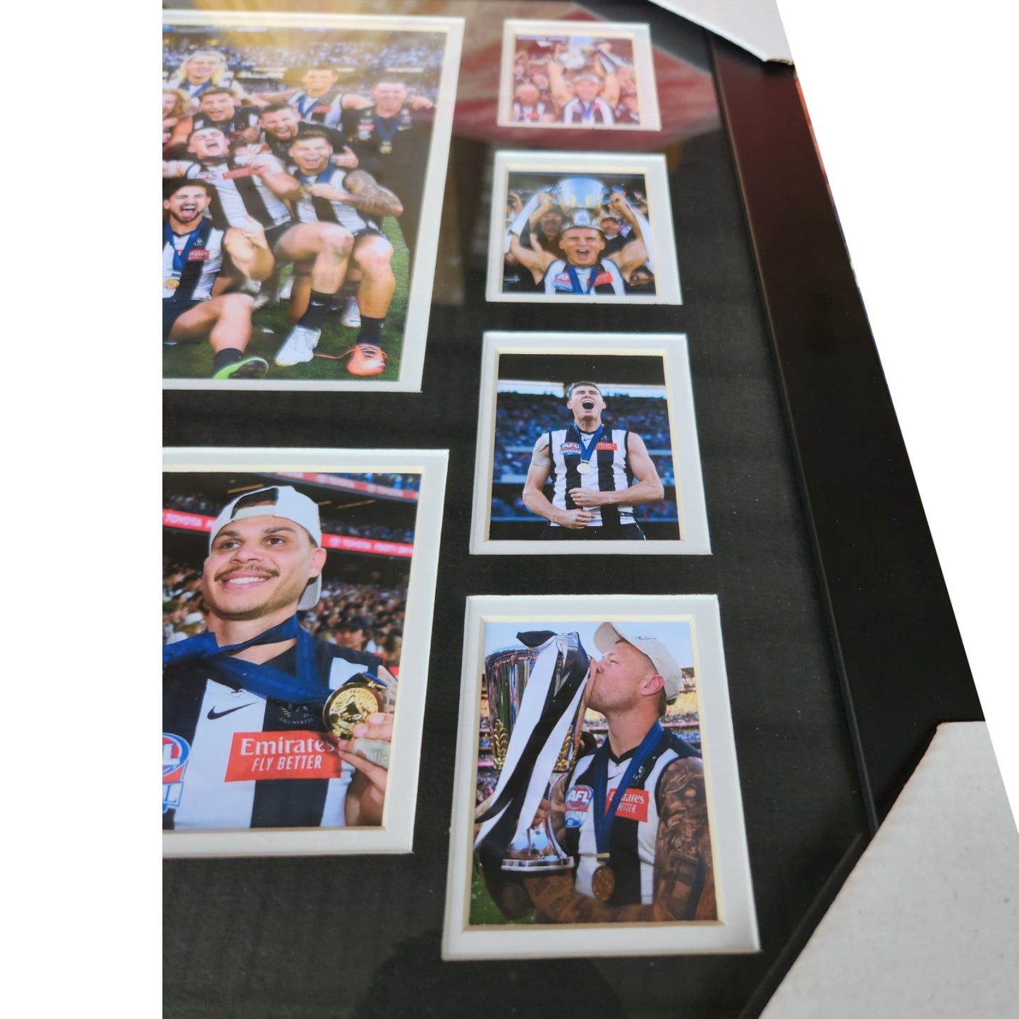 Collingwood FC 2023 AFL PREMIERS 56CM x 46CM Team Poster Wooden Frame MEMORABILIA - Homeware Discounts