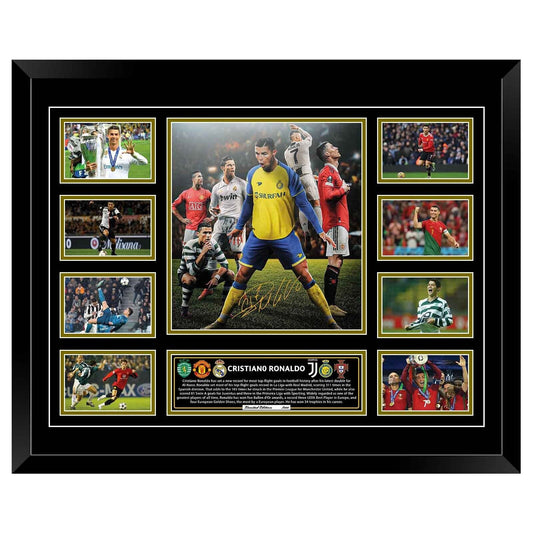 CRISTIANO RONALDO AL NASSR MANCHESTER UNITED Signed Soccer Football Limited Photo Memorabilia Wooden Frame - Homeware Discounts