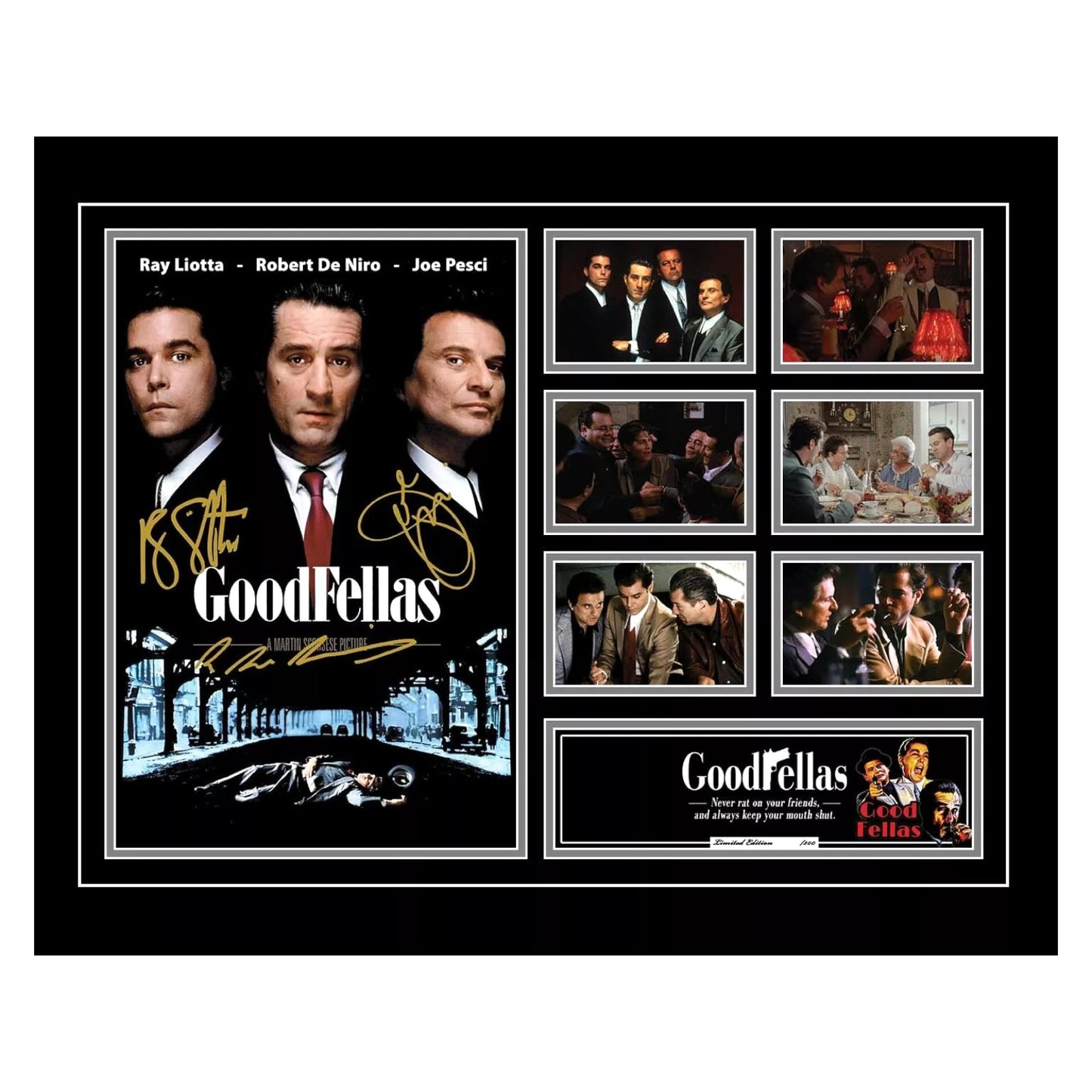Goodfellas Robert De Niro Ray Liotta Joe Pesci Limited Photo Memorabilia Frame - My Store