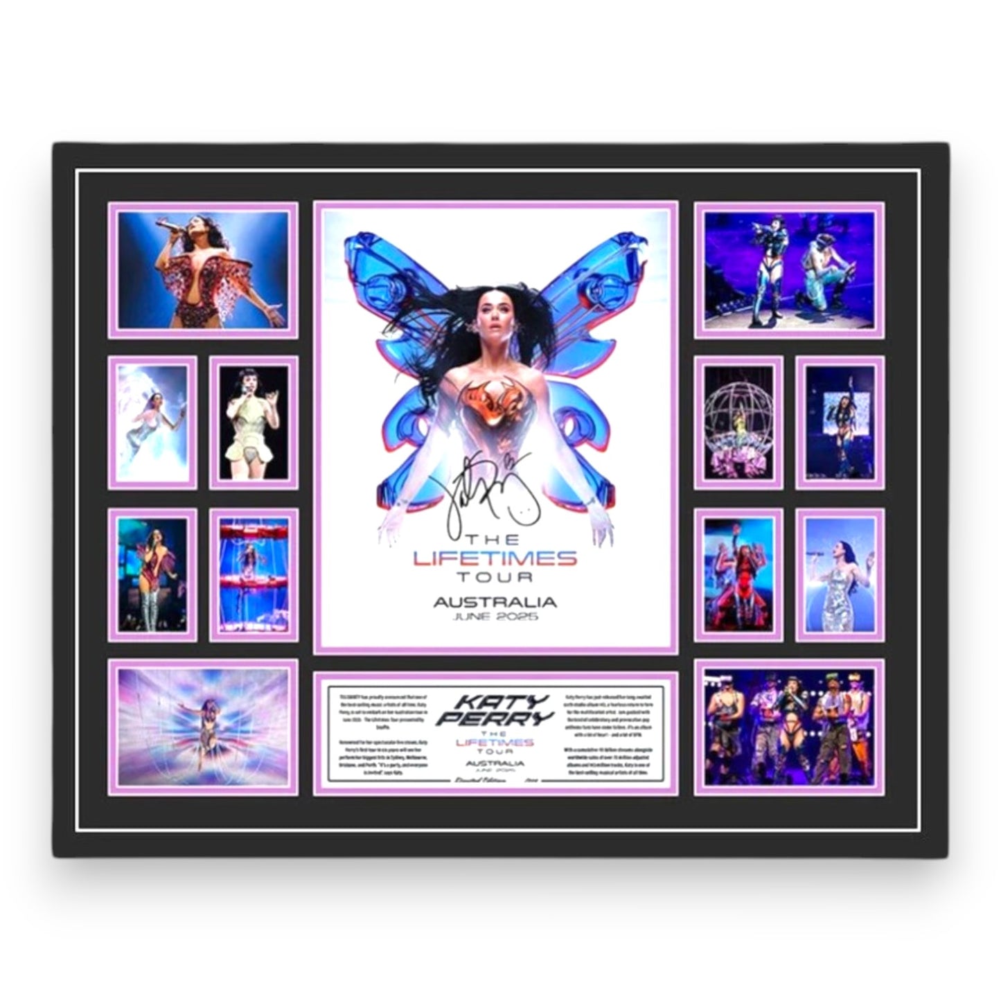 KATY PERRY THE LIFETIMES TOUR 2025 AUSTRALIA Signed Limited Edition Photo Memorabilia Wooden Frame - My Store