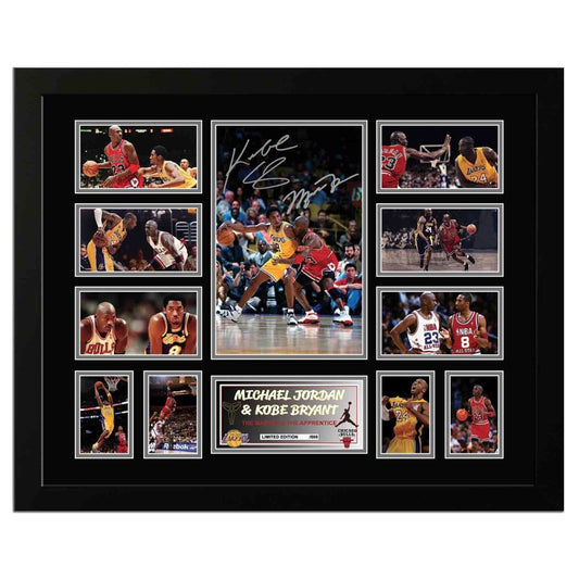 MICHAEL JORDAN & KOBE BRYANT Signed Limited Edition Photo Memorabilia Wooden Frame - Homeware Discounts