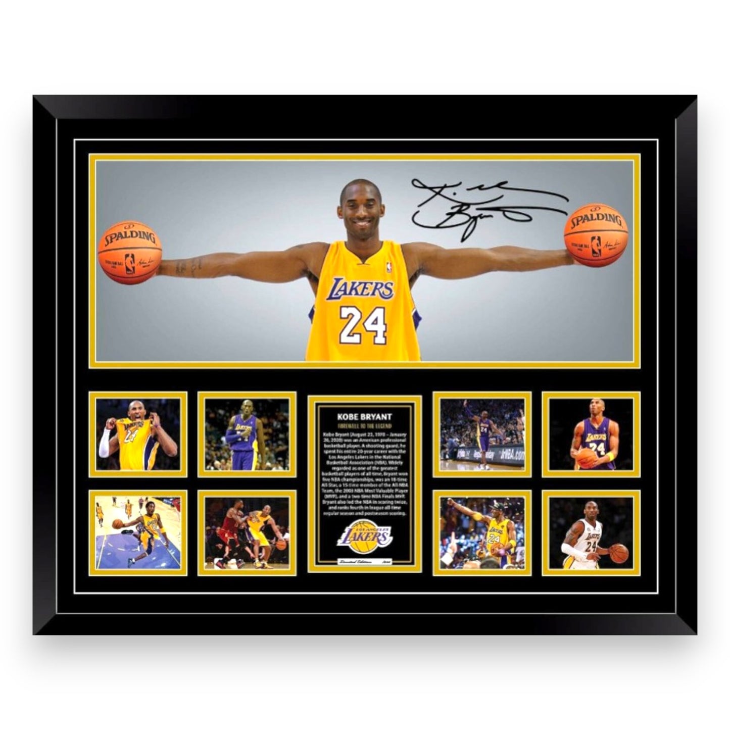 KOBE BRYANT Wings LA LAKER Basketball NBA Limited Edition Photo Memorabilia Wooden Frame - My Store