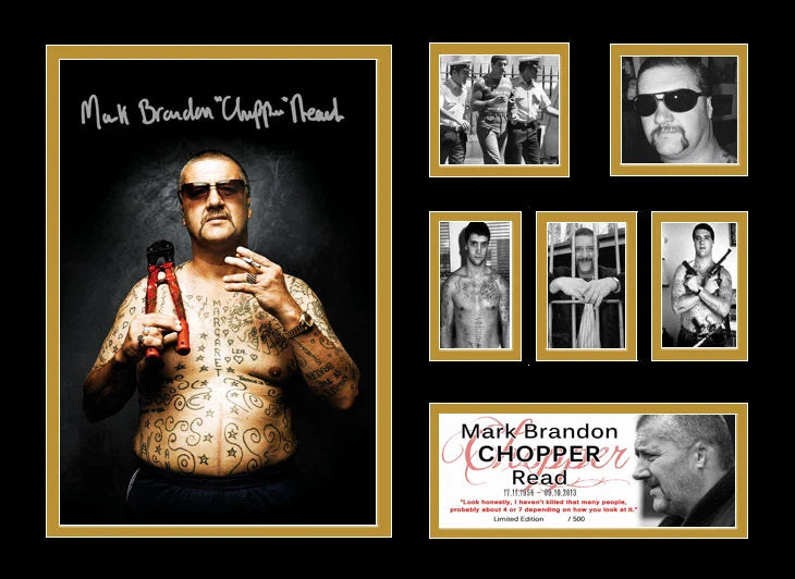 MARK BRANDON CHOPPER READ Signed Limited Edition Photo Memorabilia Wooden Frame - My Store