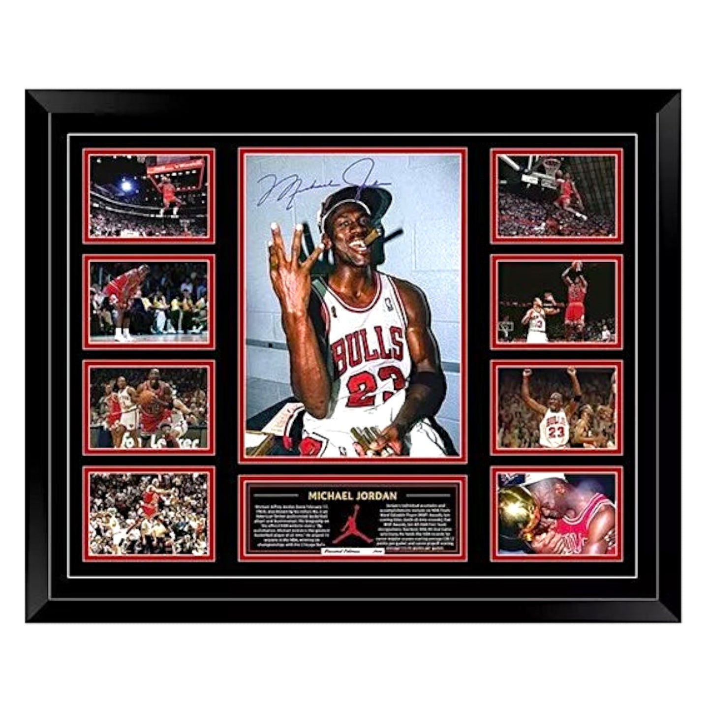 Michael Jordan Chicago Bulls 56CM x 46CM Limited Photo Memorabilia Wooden Frame - My Store
