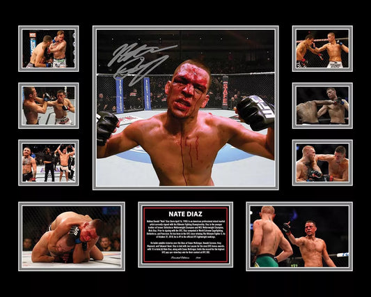 NATE DIAZ UFC Limited Edition Photo Memorabilia Wooden Frame - My Store
