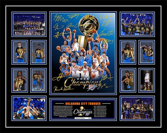 OKLAHOMA CITY THUNDER 2025 NBA CHAMPIONS Limited Edition Photo Memorabilia Wooden Frame - My Store