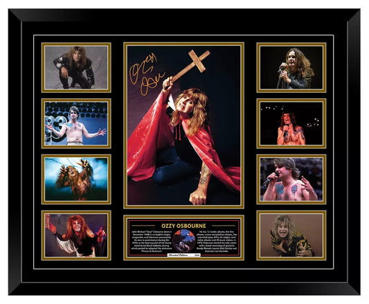 OZZY OSBOURNE SIGNED LEGEND TRIBUTE Limited Edition Photo Memorabilia Wooden Frame - My Store