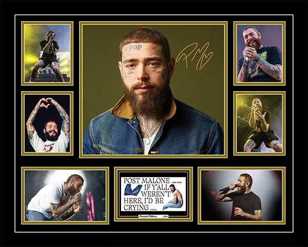 POST MALONE 2023 AUSTRALIA TOUR Signed Limited Edition Photo Memorabilia Wooden Frame - My Store