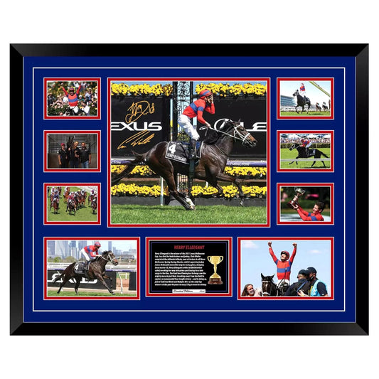 Verry Elleegant Melbourne Cup Winner CJ Waller Limited Photo Memorabilia Frame - My Store