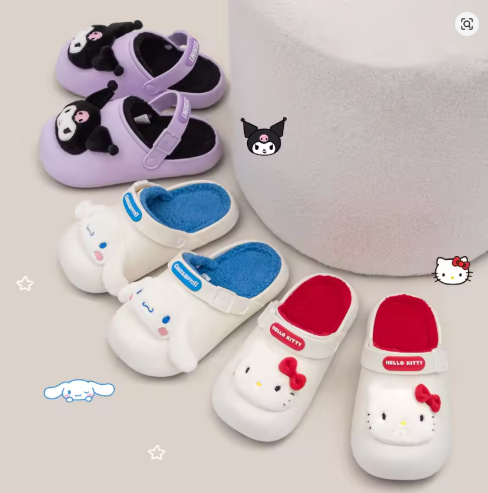 Hello Kitty Winter Fluff Slippers Wintre Slides Cozy Fuzzy Plush Slippers Sandals Cute Comfy Fluffy Shoes Women Kuromi Cinnamoroll My Melody - Homeware Discounts