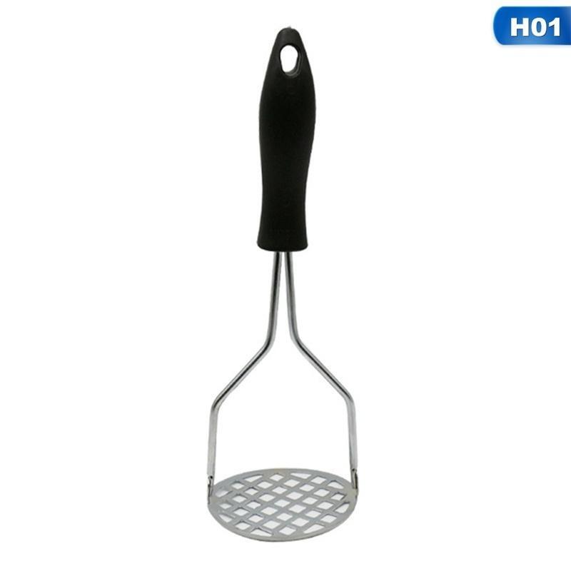 Stainless Steel Potato Masher Broad Mashing Fruit Vegetable Press Crusher 24cm - Homeware Discounts