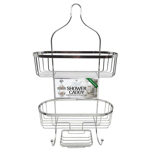 3 Tier Chrome 60cm Shower Caddy Organizer Storage Rack Bathroom - Homeware Discounts