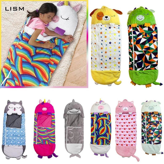 Sleeping Bag Happy Napper Kids Children Blanket Winter fluffy warm Cat Pillow & Sleepy Sack plush - My Store