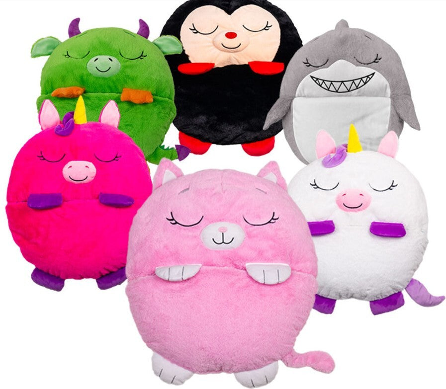 Sleeping Bag Happy Napper Kids Children Blanket Winter fluffy warm Cat Pillow & Sleepy Sack plush - My Store