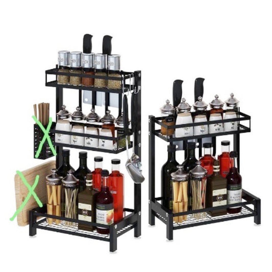 2/3 Level Spice Rack Kitchen Condiment Racks Organiser - Homeware Discounts