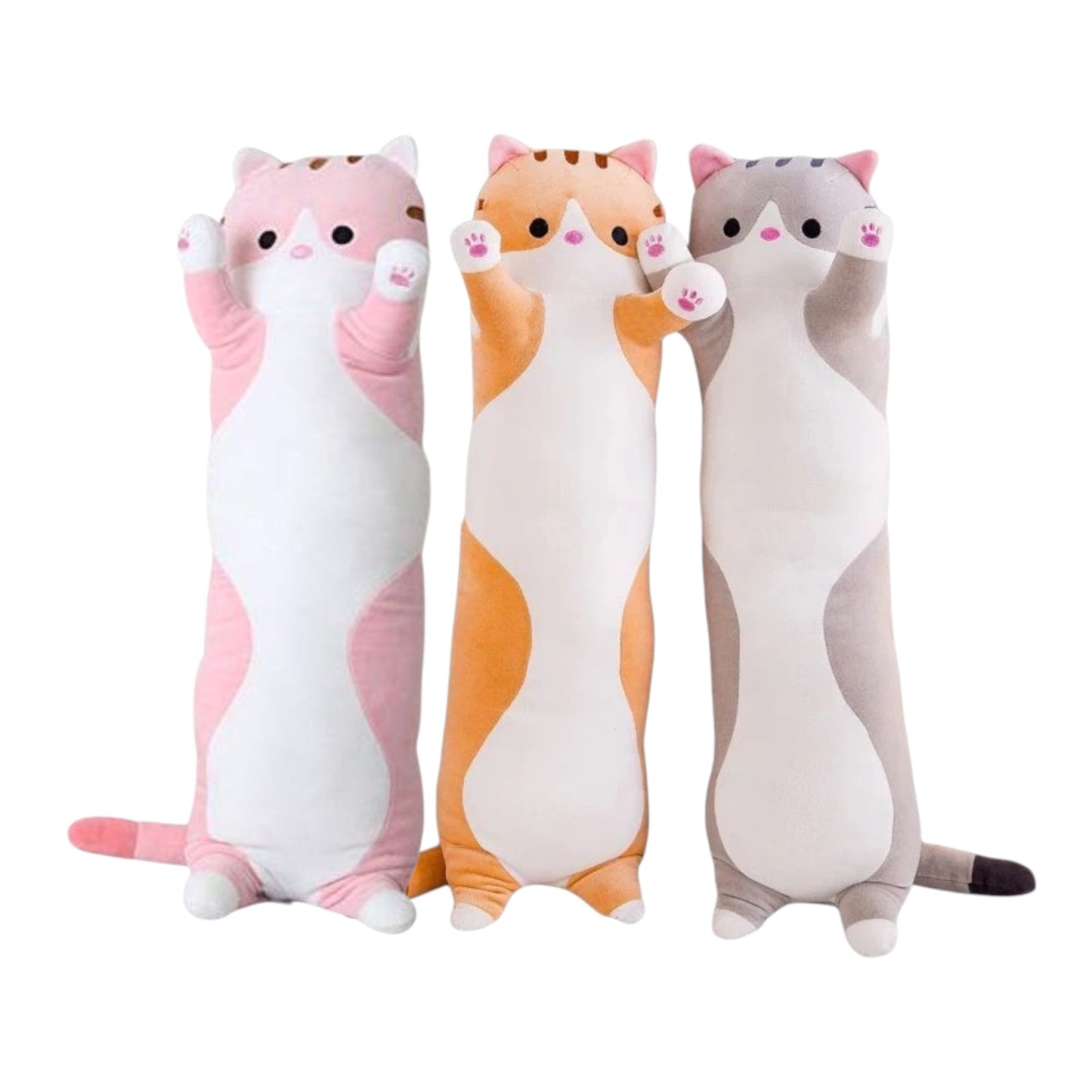 40cm Pink - Cute Carton Cat Pillow Plushie Plush Soft Long Body Pillow Stuffed Animals Kawaii Plush Cat Doll - My Store