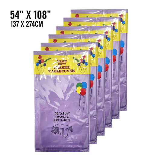 6/12PK Reusable Table Cover - Birthday Wedding Party 137 x 274 cm Rectangle - Homeware Discounts