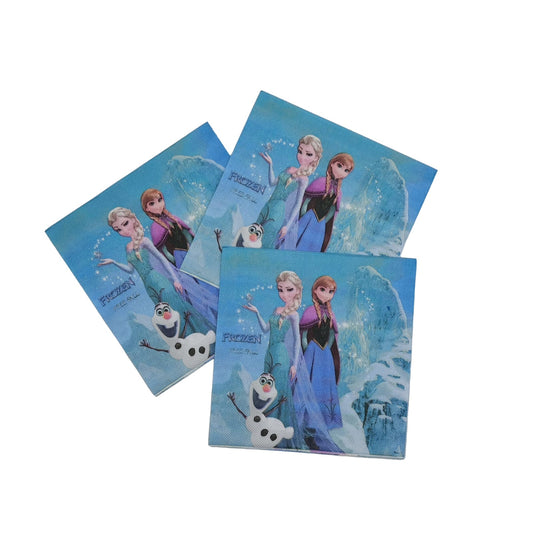 20pcs Birthday Party Frozen Elsa Anna Theme NapkinsTissue Paper Lunch Paper Napkins Disposable - Homeware Discounts